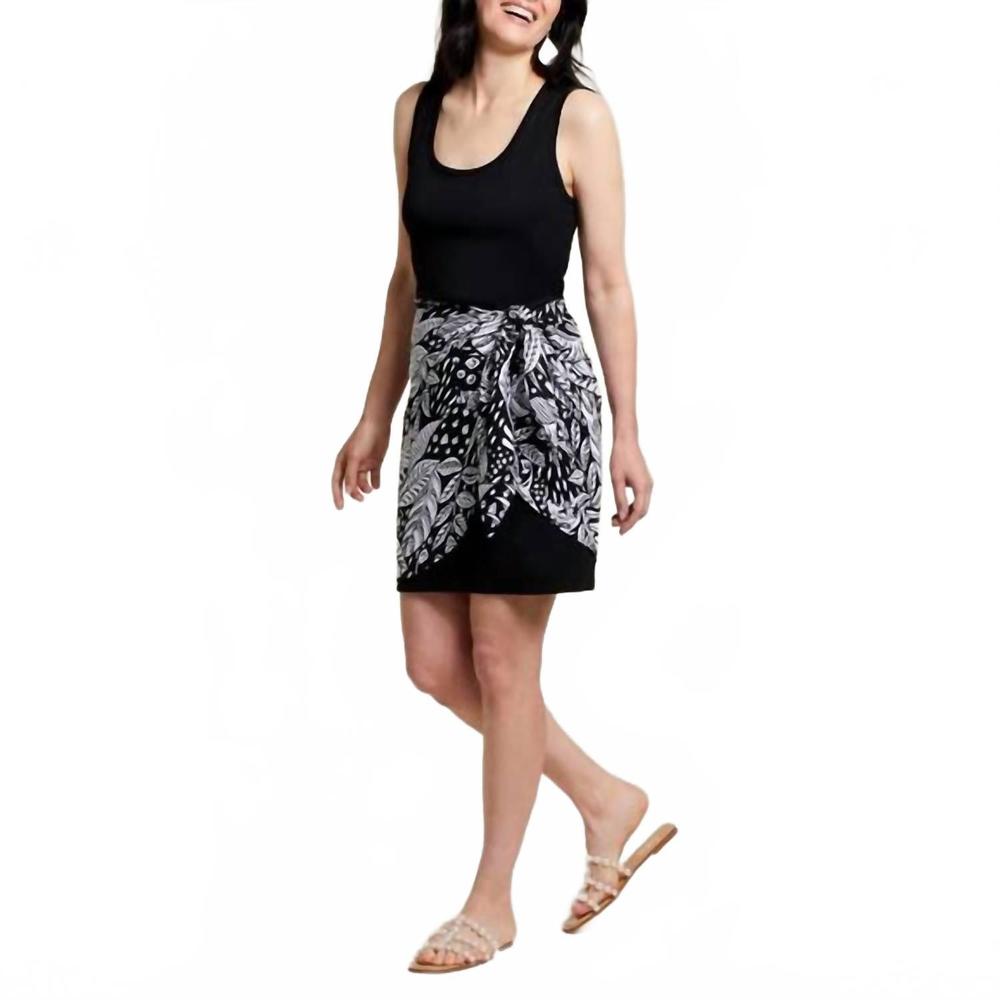 NEW TRIBAL sleeveless printed wrap dress in black - Picture 2 of 3